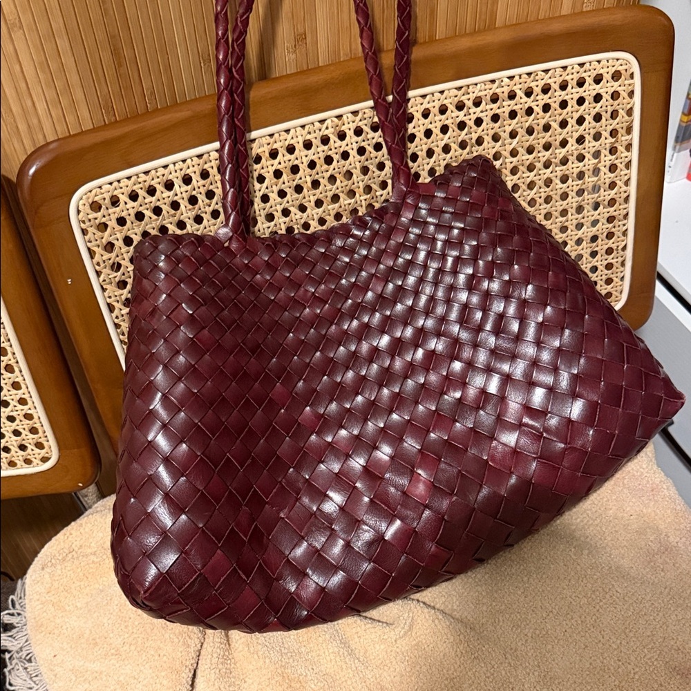 Dragon Diffusion Deep Red Woven Tote